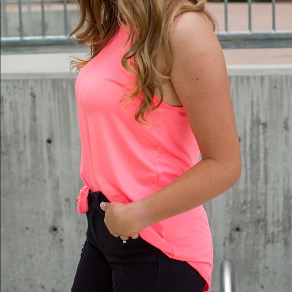 Neon Pink/Leopard Rocker Tank - Picture 3 of 4